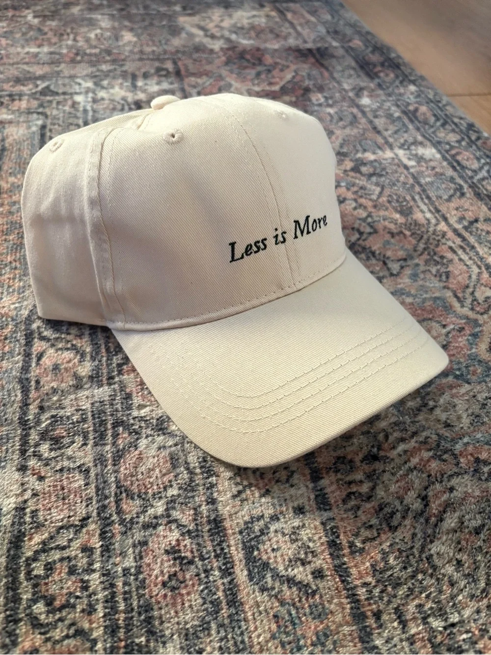 Merit Beauty - “Less is More” Embroidery - Minimalist Cream Baseball Cap (NEW)